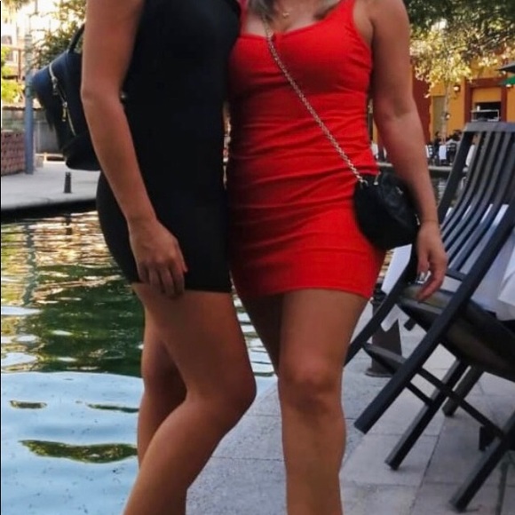 🆕🔥ZARA SUPER CUTE MINI SLEEVELESS DRESS LIGHTLY RIBBED ORANGE RED BODYCON!! - Picture 2 of 7